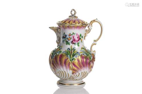 19th C MEISSEN PORCELAIN CHOCOLATE POT