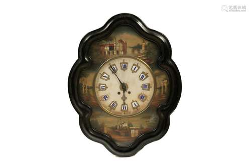 19th C FRENCH PAINTED WALL CLOCK