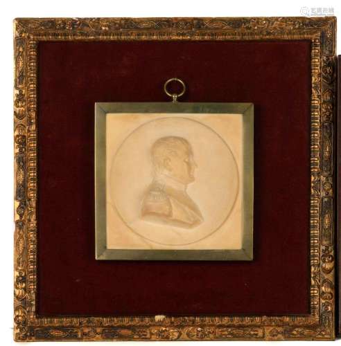 FRAMED EARLY PLASTER BUST OF NAPOLEON