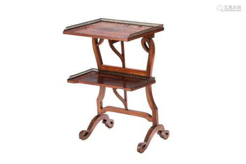 FRENCH ROSEWOOD TWO-TIER SIDE TABLE