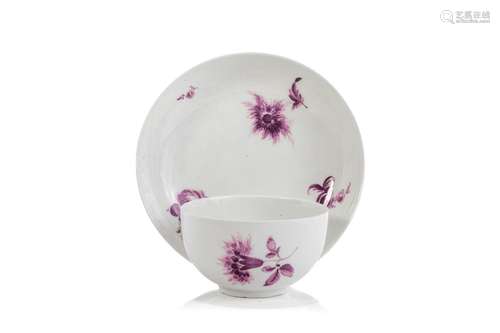 18th C MEISSEN PORCELAIN TEABOWL & SAUCER