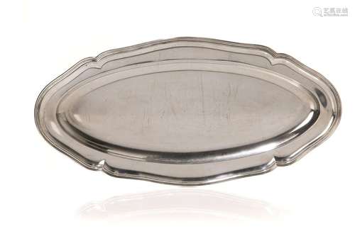 LATE 19th C GERMAN SILVER FISH PLATTER, 1,765g