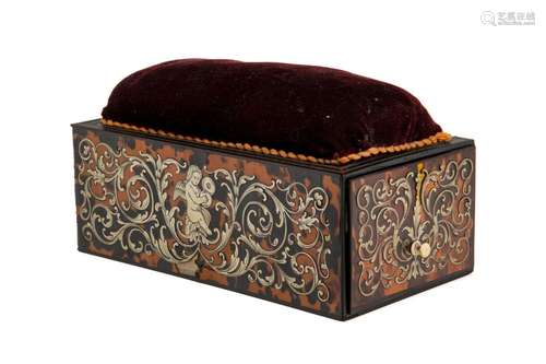 ANTIQUE CONTINENTAL BOULLE PIN CUSHION STAND