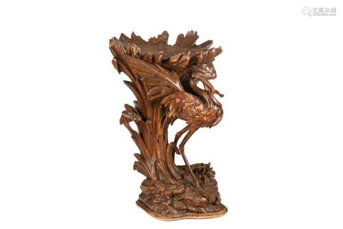 19th C FIGURAL CARVED WOOD PEDESTAL