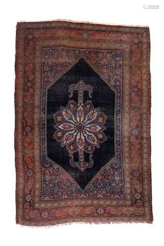 ANTIQUE BLUE GROUND TABRIZ RUG