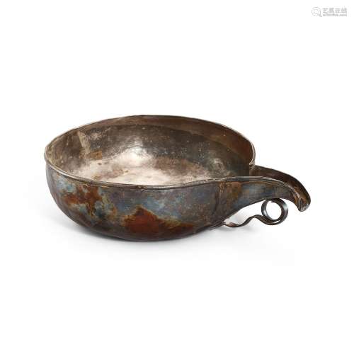 An inscribed silver-alloy pouring vessel, yi, Yuan dynasty 元...