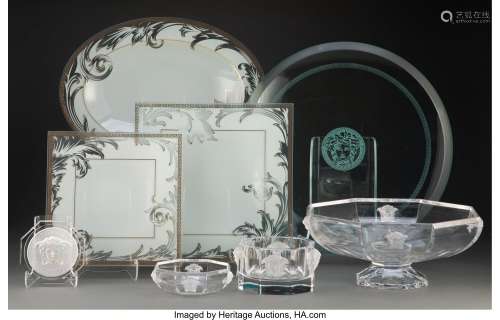 Twenty-Four Versace for Rosenthal Crystal Table Articles, la...