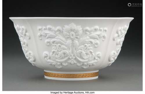 Versace for Rosenthal White Baroque Pattern Partial Gilt Bis...