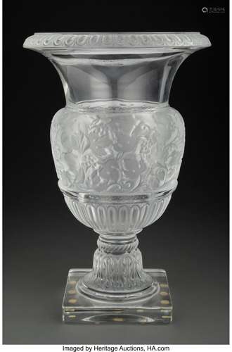 Lalique Clear and Frosted Glass Versailles Vase, post-1945 M...