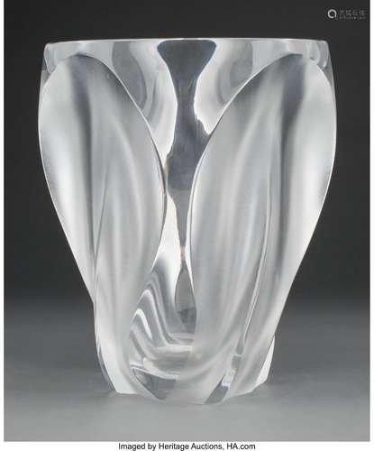 Lalique Clear and Frosted Glass Ingrid Vase, post-1945 Marks...