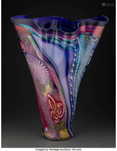 Large James Nowak Glass Vase Marks: Nowak, S2H3 20 x 15-3/4 ...