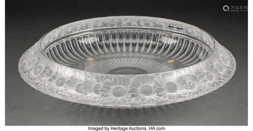 Lalique Clear and Frosted Glass Marguerites Bowl in Original...