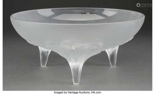 Lalique Clear and Frosted Glass Orichidee Coupe in Original ...