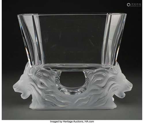 Lalique Clear and Frosted Glass Venise Vase in Original Box,...