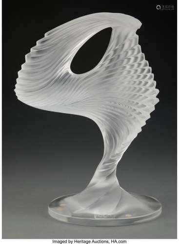 Lalique Clear and Frosted Glass Moyen Modele Trophy with Ori...