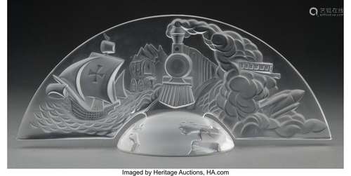 Lalique Clear and Frosted Glass America Sculpture Designed b...