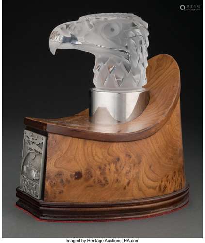 Lalique Glass Tête d'Aigle Automobile Mascot with Custom Lig...