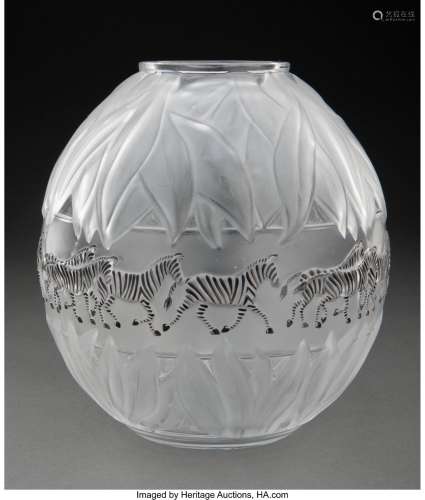 Lalique Clear and Frosted Glass Tanzania Vase, post-1945 Mar...