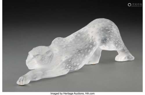 Lalique Clear and Frosted Glass Zeila Panther, post-1945 Mar...