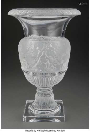 Lalique Clear and Frosted Glass Versailles Vase, post-1945 M...