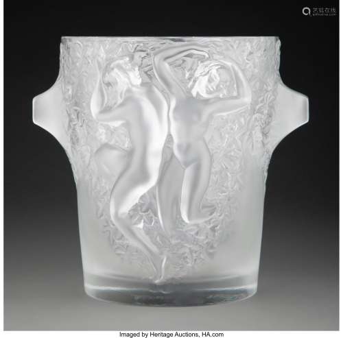 Lalique Clear and Frosted Glass Ganymede Ice Bucket, post-19...