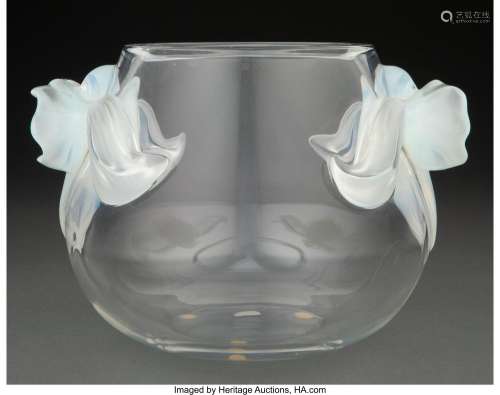 Lalique Opalescent and Clear Glass Orchidée Vase, post-1945 ...