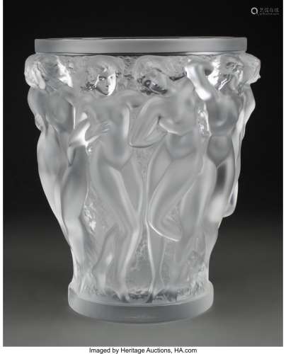 Lalique Clear and Frosted Glass Bacchantes Vase in Original ...