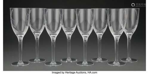 Set of Eight Lalique Glass Ange Champagne Flutes, post-1945 ...