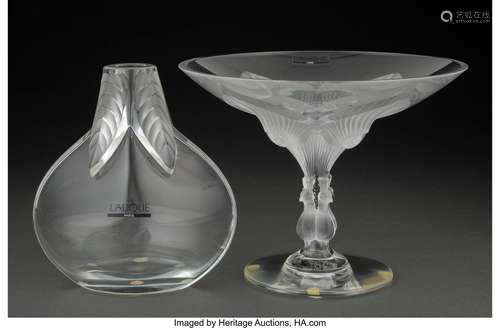 Two Lalique Glass Table Articles, post-1945 Marks: Lalique F...