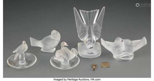 R. Lalique Metal Orphelinat Des Armees Pendant and Six Laliq...