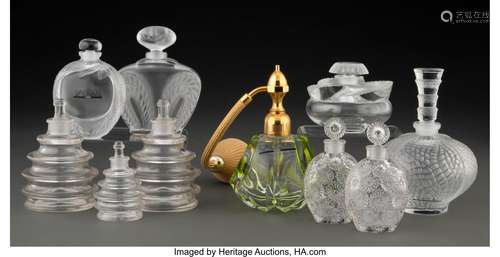 Ten Lalique Glass Perfume Bottles, post-1945 Marks: Lalique ...