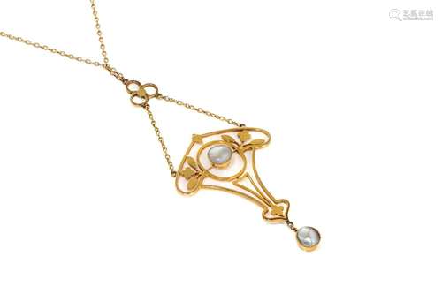 ART NOUVEAU 9K GOLD NECKLACE, 4g