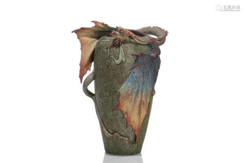 RARE AMPHORA TEPLITZ ART NOUVEAU DRAGON VASE