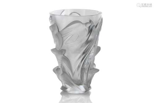 LALIQUE FRANCE FROSTED GLASS VASE