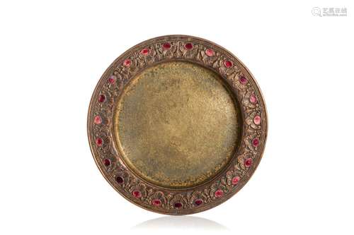 LOUIS C. TIFFANY FURNACES BRONZE FAVRILE PLATE