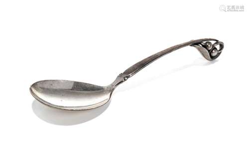 DANISH BLOSSOM PATTERN SILVER SERVING SPOON