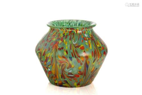 CZECHOSLOVAKIAN ART GLASS END OF DAY VASE