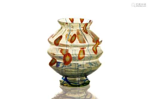 CZECH KRALIK ART GLASS FLAME VASE