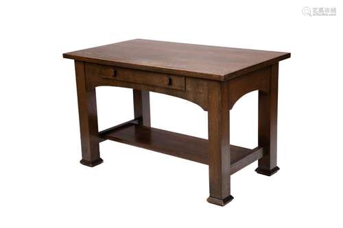 ARTS & CRAFTS QUARTER SAWN OAK DESK