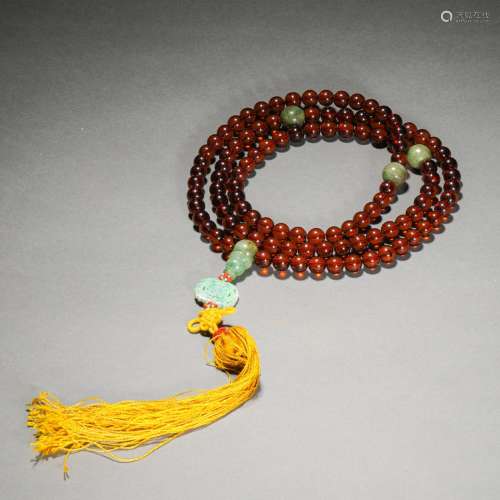Qing Dynasty,Amber 108 Buddha Beads
