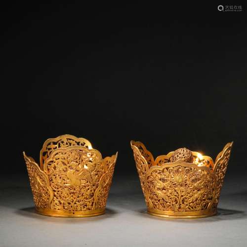 Qing Dynasty,Gilt Dragon Pattern Crown