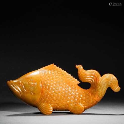 Ming Dynasty of Before,Hetian Jade Fish Ornament