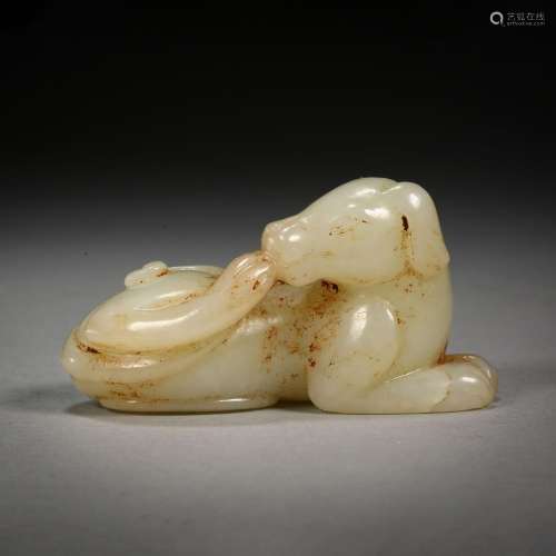 Ming Dynasty or Before,Hetian Jade Dog