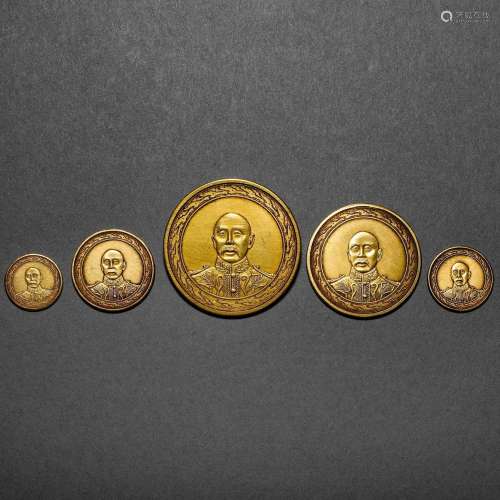 Qing Dynasty,Gold Coin of The 16th Year of Yuan Datou A Set