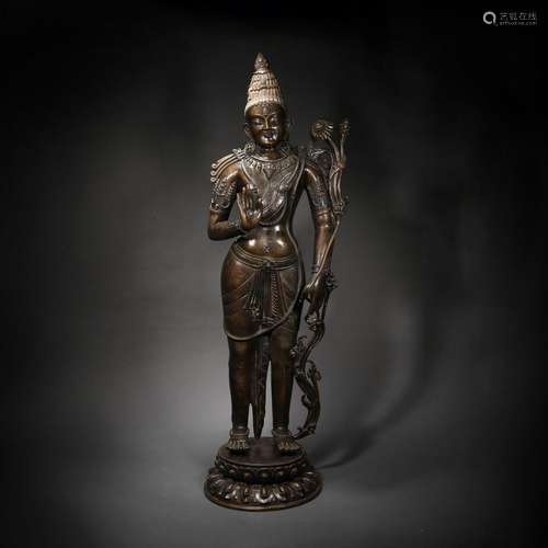 Qing Dynasty,Bronze Buddha Standing Statue