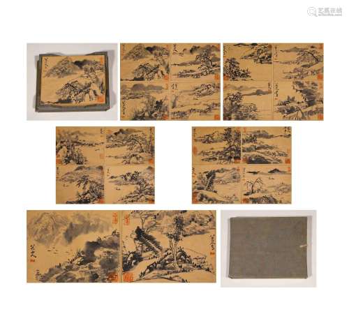 Chinese Ink Painting,Bada Shanren Scenery Album