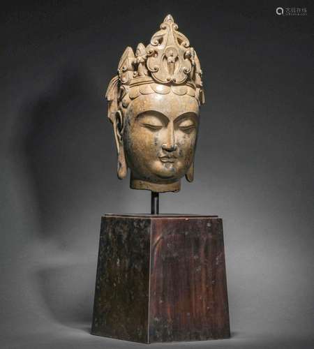 Ming Dynasty of Before,Stone Buddha Head Statue