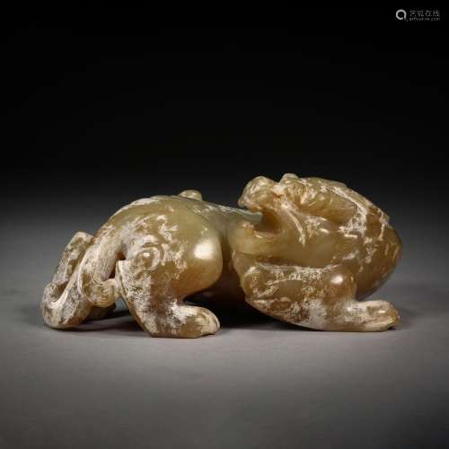 Ming Dynasty or Before,Hetian Jade Beast