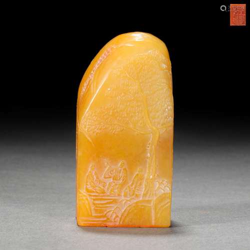 Qing Dynasty,Shoushan Field-Yellow Stone Seal