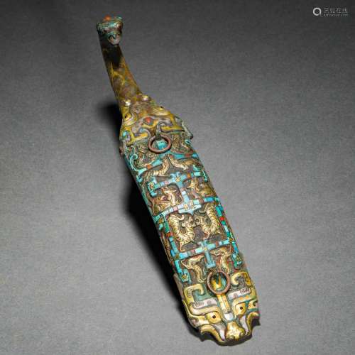 Ming Dynasty or Before,Inlaid Gold and Silver Beast Head Bel...